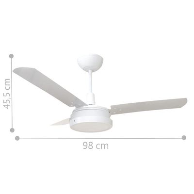 Ventilador Led Breeze Branco 110V 3 Pás Brancas 110V