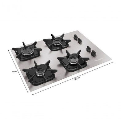 Cooktop Mueller 4 Bocas De Alumínio Com Queimador Ultra Chama Mcg4bk Bivolt