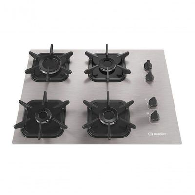 Cooktop Mueller 4 Bocas De Alumínio Com Queimador Ultra Chama Mcg4bk Bivolt