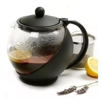 Chaleira Infusora 1250 Ml Bule Vidro Filtro Inox Coador Chá