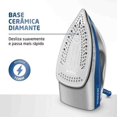 Ferro A Vapor FVN01BL 1200W Branco E Azul Mondial 220V