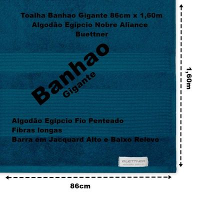 Toalha Banhão Gigante Buettner Algodão Egípcio Nobre 86cmx160m Aliance Marinho