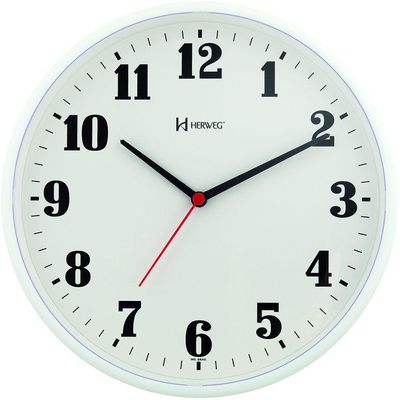 Relógio De Parede Redondo 26 Cm 6126 Herweg Branco