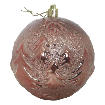 Bola De Natal Rose Rena Mista 10cm - 6 Unidades