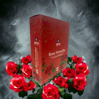Incenso Indiano Atria Massala 25 Caixas com 8Varetas-Escolha Rosa Vermelha