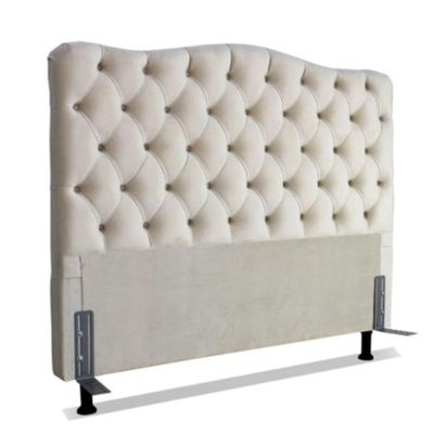 Cabeceira King 193 - Bello Box - Dunas Suede Bege