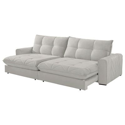 Sofá Firenze Veludo 02 Módulos De 120cm Meu Sofá Online B026 Veludo Prata