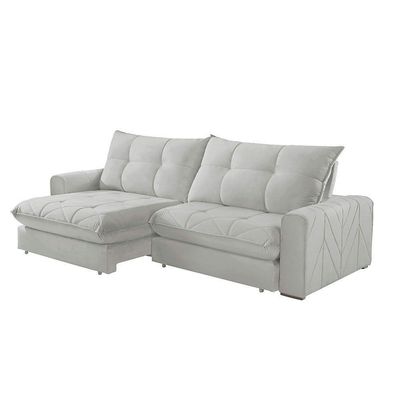 Sofá Firenze Veludo 02 Módulos De 120cm Meu Sofá Online B026 Veludo Prata