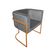 Kit 6 Poltronas Decorativa Sala De Estar Base De Ferro Cobre Veludo Cinza