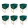 Kit 6 Cadeiras De Jantar Premium Base De Ferro Cobre Veludo Verde