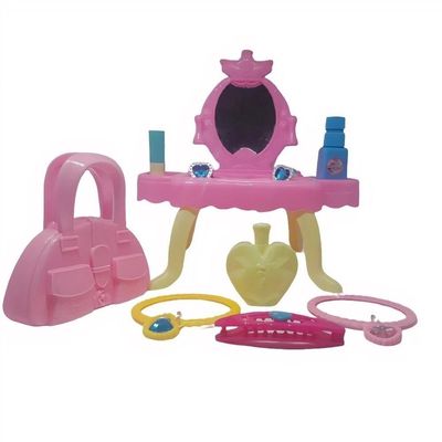 Penteadeira Infantil Princesa Com Espelho E Acessórios - Brinquedo Rosa Para Meninas