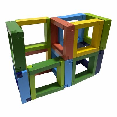 Jogo Blocos Construtivos - Madeira - BrinqMutti