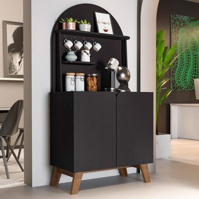 Aparador Cantinho Cafe 2 Portas 80 Cm 4678 Preto Arly