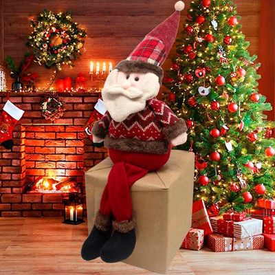 Decoração Boneco Natalino Papai Noel Com Pernas Moles 60cm