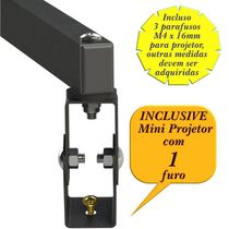 Suporte Projetor Datashow Mini Led Parede Braço 50 Cm - Preto