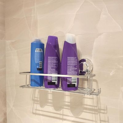 Suporte Shampoo com Ventosa Banheiro Cromado Gancho Multiuso 33,5cm Faciliti Schmitt