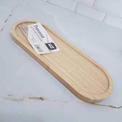12 Bandejas Em Bambu Oval Travessa Gamela 33x12cm Petisqueiras Bandejas Multiuso UZ Decorar Restaurante