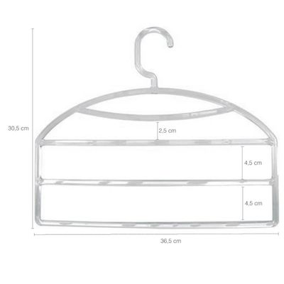 12 Cabides Triplos para Calças Calceiro Transparente Closet Guarda Roupas Cinquetti
