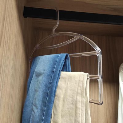 12 Cabides Triplos para Calças Calceiro Transparente Closet Guarda Roupas Cinquetti