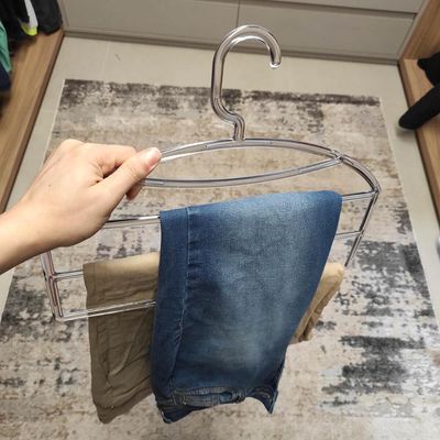 12 Cabides Triplos para Calças Calceiro Transparente Closet Guarda Roupas Cinquetti