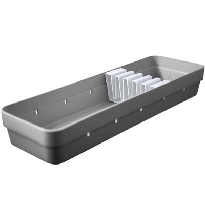 Organizador Porta Talheres Extensível e Organizador de Facas Cozinha Gaveta Chumbo OU.