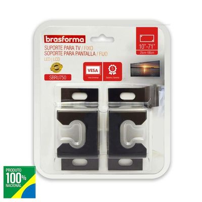 Suporte Para Tv 10-71 Universal Fixo Brasforma Sbrun750 Preto