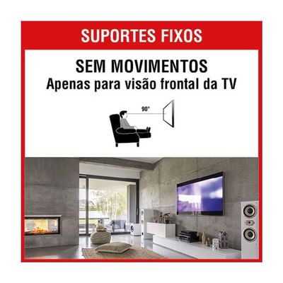 Suporte Para Tv 10-71 Universal Fixo Brasforma Sbrun750 Preto