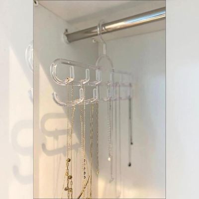 Kit 12 Cabides com Ganchos para Cintos Lenços Colares Suportes Expositores Lojas Cristal