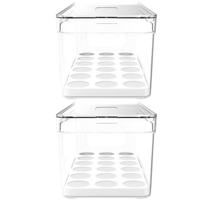 Kit 2 Organizadores De Ovos Clear Fresh Porta Ovos Empilhável Organizador De Geladeira 36 Ovos OU