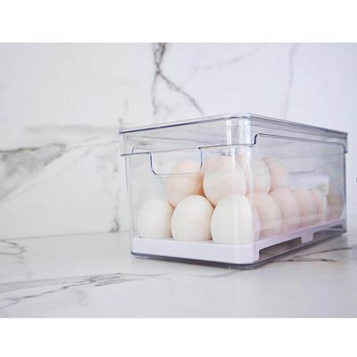 Kit 2 Organizadores De Ovos Clear Fresh Porta Ovos Empilhável Organizador De Geladeira 36 Ovos OU