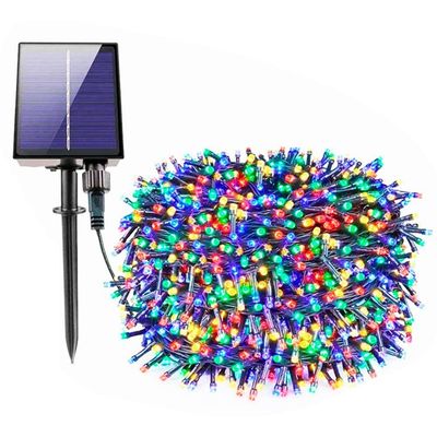 Cordão Pisca Leds Solar 1000 Lâmpadas Colorido Natal De 100m
