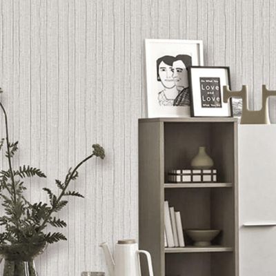 Papel De Parede Essencial Aspecto Têxtil Cinza Ess1025