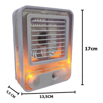 Ventilador Umidificador Agua De Mesa Touch 3 Velocidades Led Usb Estudos Casa Trabalho Verao Calor