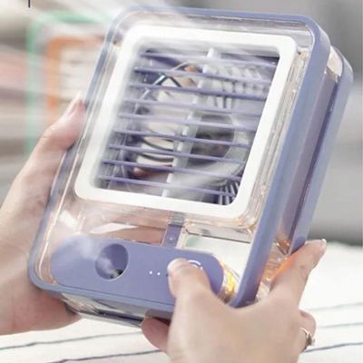 Ventilador Umidificador Agua De Mesa Touch 3 Velocidades Led Usb Estudos Casa Trabalho Verao Calor