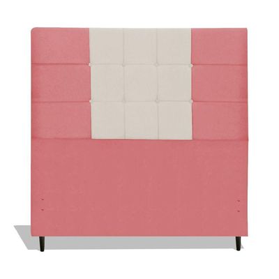 Cabeceira Estofada Box Casal Encosto Para Cama Maveric 144x126 Composê Rosa/bege