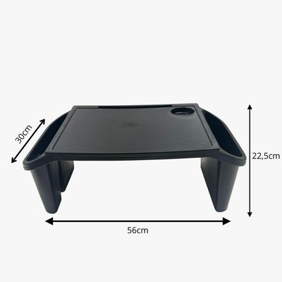 Kit 3 Bandeja Mesa Colo Apoio Comer Refeição Cama Suporte Notebook Preto