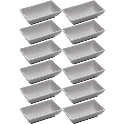 12 Molheiras Melamina 10x6x3cm Lyor Porta Shoyu Tóquio Granilite Sunomono