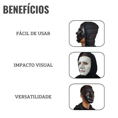 Máscara Sem Face Para Fantasias - 1 Unidade Cor Preto