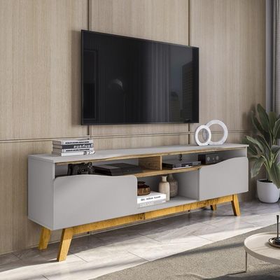 Rack Ilhabela TV 75 Polegadas Madeira Off White/Cinamomo