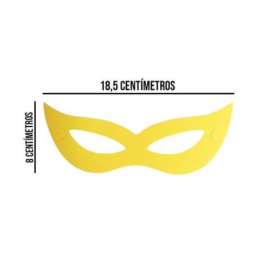 Máscara De Carnaval Amarelo Neon - 12 Unidades