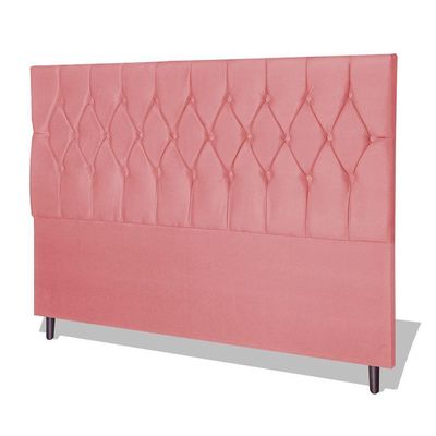 Cabeceira Estofada Box Casal Queen Size Encosto Para Cama Ram 1500 164x126 Cm Rosa