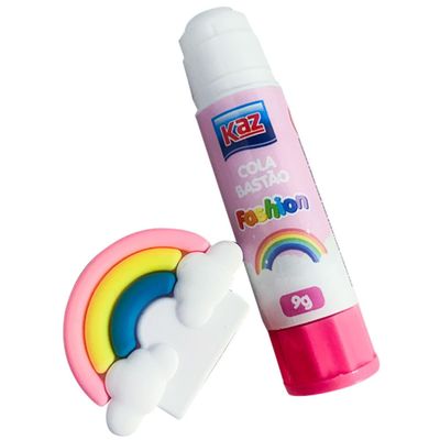 COLA ESCOLAR BASTÃO FASHION ARCO-IRIS - 9G - KZ5018 - KAZ