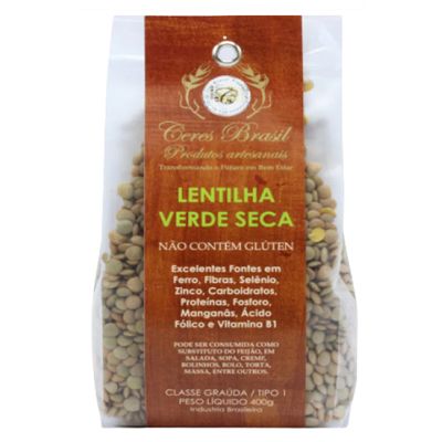 Lentilha Verde Grão Sem Glúten Ceres 400g