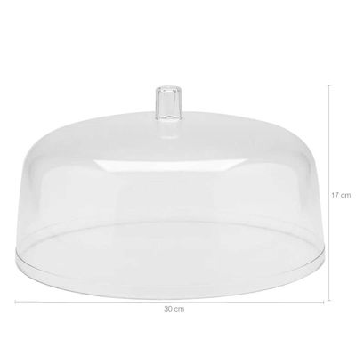 Kit 2 Cúpulas para Prato de Bolo 30cm Tampas Boleira Natural Cozinha Padaria Confeitaria OU