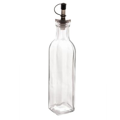Garrafa de Vidro para Azeite ou Vinagre 270ml com Bico Dosador e Tampa Lyor Transparente