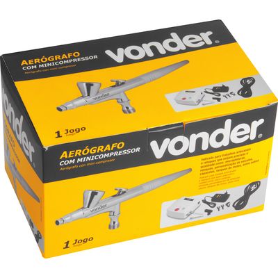 Aerógrafo com Minicompressor 10 Peças - Vonder
