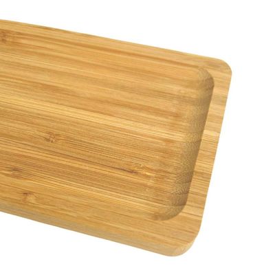 Kit 12 Petisqueiras Bandeja Retangular de Bambu 28x11cm Prato Salgados Petisco Hire Lyor