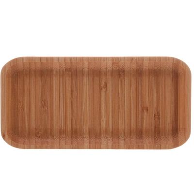 Kit 6 Petisqueiras Bandeja Retangular de Bambu 28x11cm Prato Salgados Petisco Hire Lyor