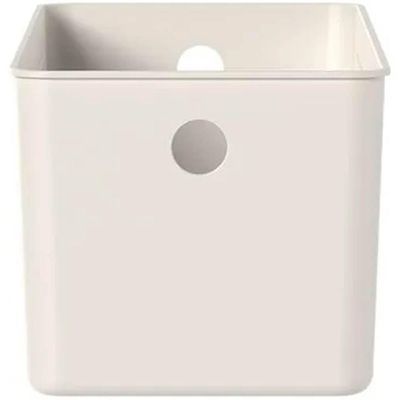 Cesto Caixa Organizadora Retangular 33x15x13cm Perfurações 6,6L Bege Flow