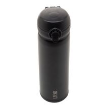 Garrafa Térmica Dupla Parede De Aço Inox Com Tampa Flip Preta 410 Ml 4683 - Lyor